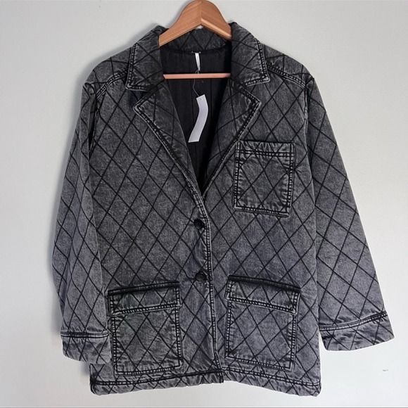 Young Fabulous and broke YFB denim stone washed jacket coat Small Black Gray - Picture 3 of 4